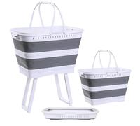 Panier pour vêtements sales Vingt-six litres et pliable avec élévateur | Panier à linge en tissu pour salle de bain, chambre à coucher, dortoir, camping, jouets, nourriture, fruits, légumes