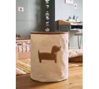 Panier rangement motif chien sherpa beige TU