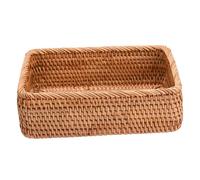 Panier Rangement Rotin Rectangulaire M - Plateau Service - Corbeille à Fruits Empilable QIEDOVIEY