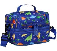 Panier-repas isotherme pour enfants, boîtes à repas isothermes pour garçons, sac à deux compartiments et sac à dos-repas amovible et réglable pour enfants, panier bleu avec des dinosaures