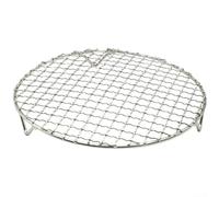 Panier rond en acier inoxydable pour barbecue - Grille à rôtir robuste avec pieds stables 22,5 cm (25 cm)