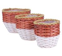 Panier rond en osier pour plantes, avec bordure en corde, diamètre 29 cm, hauteur 22 cm