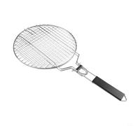 Panier rond portable en acier inoxydable avec grille verrouillable et poignée amovible pour grillades en plein air