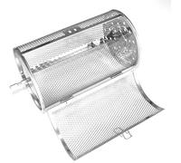 Panier rotatif en acier inoxydable pour barbecue avec cuisson uniforme à 360°, porte mobile, passe au lave-vaisselle,argenté