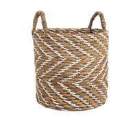 Panier souple Elise - 35 x 35 x 35 cm - taille L - jute - motifs chevrons