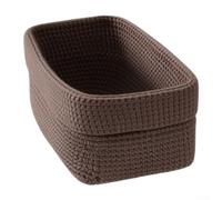 Panier Storage Rectangulaire Brun Design Nordique Stable | Tissu glace tricoté, respirant et , pour idéal rouleaux pour papier, tissus, produits toilette, pour déco nordique