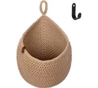 Panier suspendu, corbeille à fruits, panier suspendu, 37 x 28,5 cm, sac en jute + 1 crochet, sac en jute, panier, tressé, paniers suspendus, corbeille à légumes, panier mural, panier à plantes, panier