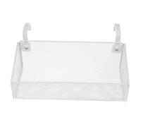 Panier Suspendu de Chevet pour Rangement avec Crochets en Métal Lit Enfant | Maille Ouverte, Fond Fin, Retrait sans Outil, Fixation Stable au Bureau ou Lit Superposé, Style Simple Blanc Noir