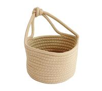Panier Suspendu de Rangement Rond en Corde de Coton Kaki Petite Taille