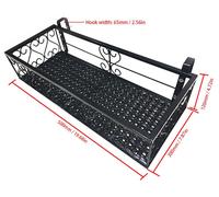 Panier suspendu en fer pour balustrade avec crochets, support pour pots de fleurs de balcon, à 1 étage, pour l'extérieur