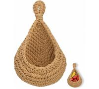 Panier suspendu en jute, panier de rangement bohème, paniers de fruits et légumes, panier décoratif suspendu pour salon, salle de b