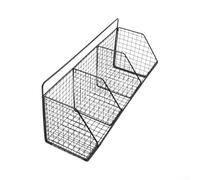 Panier suspendu en métal pour rangement d'épices - Organiseur mural pour ail de cuisine - Support d'assaisonnement - Installation sans perforation (noir, 3 carrés)
