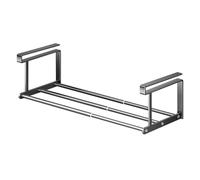 Panier télescopique à placer sous étagère, étagère télescopique, plateau antidérapant robuste, rangement réglable à suspendre, casier d'évier de cuisine, comptoir, organiseur de salle de bain