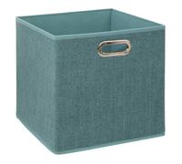 Panier tissu 31x31cm ""Mix N' Modul"" bleu pétrole chiné - 5 five simply smart