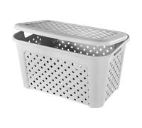 Panier à linge avec couvercle - Blanc