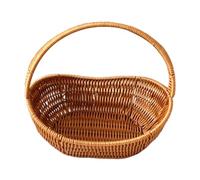 Panier Tressé Panier de Rangement PP Design Simili Rotin Cadre Fer avec Poignée Stockage pour Biscuits Serviettes Convient à La Maison en, Longueur 39 Cm