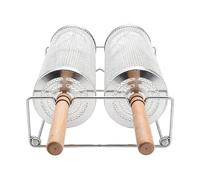 Panier Tube à Griller en,Cage en Métallique pour Légumes au Barbecue - Panier à griller pour l'extérieur | Pour la cuisson des crevettes et des frites, camping, pique-nique, jardin,