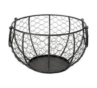 Panier Une Oeufs En Fer, Panier De Transport Rond En Métal Avec Doubles Poignées - Solide Et Sûr | Collecteur D'œufs Et Organisateur, Paniers De Rangement Pour Œufs 20x20x12cm