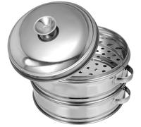 Panier Vapeur à Brioches en Acier Inoxydable Empilable avec Couvercle | Cuisine et Cuisson, Design Perforé Argenté, Accessoires pour Cuiseur Vapeur, Usage Pratique au Quotidien