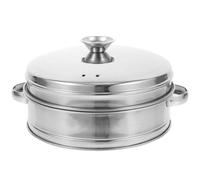 Panier Vapeur Couvercle Acier Inoxydable à Double Poignée | Grille de Cuisson Vapeur Pratique, Cuisine et Chauffage des Aliments, Finition Argentée