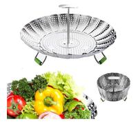 Panier vapeur en acier inoxydable | Panier vapeur pour légumes | Cuit-vapeur | Réglable | Insert vapeur | Panier vapeur pliable