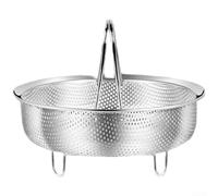 Panier vapeur en acier inoxydable pour cuiseur à riz électrique, plateau vapeur à trou dense 304 avec poignée amovible, séparateur de riz à faible teneur en sucre et insert vapeur multi-tailles