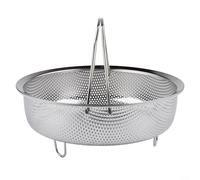Panier vapeur en acier inoxydable pour cuiseur à riz électrique, plateau vapeur à trou dense 304 avec poignée amovible, séparateur de riz à faible teneur en sucre et insert vapeur multi-tailles