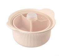 Panier vapeur en silicone avec plateau divisé pour poêle, friteuse à air - Insert vapeur extensible et pliable de qualité alimentaire 22,8 cm (beige)