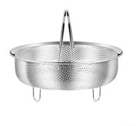 Panier vapeur extensible en acier inoxydable 304 pliable pour casserole, autocuiseur, fruits de mer, bao buns, dim sum, passe au lave-vaisselle, argenté (22 cm)