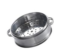 Panier Vapeur Inox 18cm avec Poignées pour Cuisson des Brioches | Acier Inoxydable Argenté, Circulation Homogène, Trous Guides, Bord Renforcé, Prise Anti Brûlure, Adapté aux Fruits de Mer
