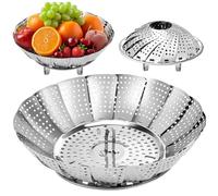 Panier Vapeur Inox, Paniers Cuit Vapeur Inoxydable | Pliable Vegetable Steamer Accessoire pour Veggie Poisson Fruits de Mer