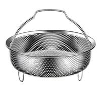 Panier vapeur - Insert vapeur | Cuiseur vapeur en métal | Panier vapeur pour légumes | Insert d'ébullition perforé | Support de mise en conserve robuste avec poignée et pied de base | Rondelle à riz