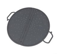 Panier Vapeur Pliable Silicone et Acier 30,5cm - pour accessoire Cuisson Vapeur pour Riz Légumes Dim Sum Poisson - Résistant Chaleur pour facile à pour ranger Gris
