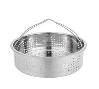 Panier Vapeur Poignées en Acier Inoxydable pour Légumes et Raviolis | Grille Ronde à Trous, Réchauffage des Restes, Usage Cuiseur à Riz et Cocotte, Argenté