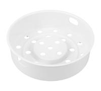 Panier Vapeur Rond Réutilisable en Plastique 1,6 L pour Cuiseur Électrique | Blanc à Trous Régulièrement Répartis, Bords Lisses, Cuisson Homogène des Légumes Crabe, Nettoyage Facile