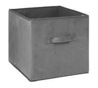 Paris Prix – Boîte de rangement carrée Mix n'Modul – Velours 31 x 31 cm – Gris foncé