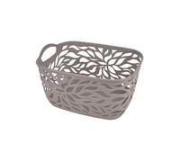 Panière à Linge "Motif Végétal" 14L Taupe