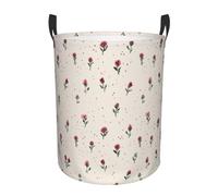 Panière à Linge Sale Fleurs minimalistes Corbeilles à Linge 40x50cm | Pratique Rangement Bac Pliable Panier de Rangement pour Jouets Salle de Bain