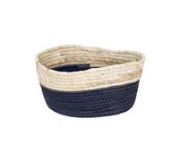 Panière en jonc de mer - noir et naturel