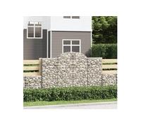 Paniers à gabions arqués 11 pcs 200x50x120/140 cm Fer galvanisé, gabion, cage de gabion, panier de mur de gabion, mur 3146350