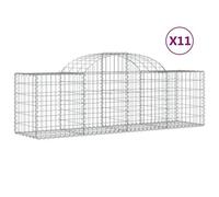 Paniers À Gabions Arqués 11 Pcs 200x50x60/80 Cm Fer Galvanisé Vidaxl Vidaxl
