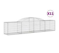 Paniers À Gabions Arqués 11 Pcs 300x50x60/80 Cm Fer Galvanisé Vidaxl Vidaxl