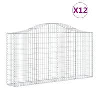 Paniers à gabions arqués 12 pcs 200x30x100/120 cm Fer galvanisé