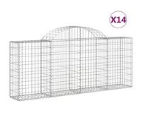 Paniers à gabions arqués 14 pcs 200x30x80/100 cm Fer galvanisé