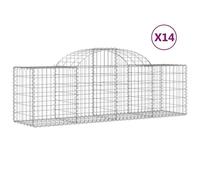 Paniers À Gabions Arqués 14 Pcs 200x50x60/80 Cm Fer Galvanisé Vidaxl Vidaxl