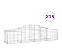 Paniers à gabions arqués 15 pcs 200x50x40/60 cm fer galvanisé