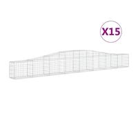 Paniers à gabions arqués 15 pcs 400x30x40/60 cm Fer galvanisé