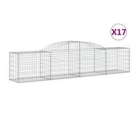 Paniers À Gabions Arqués 17 Pcs 300x50x60/80 Cm Fer Galvanisé Vidaxl Vidaxl
