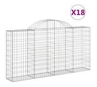 Paniers à gabions arqués 18 pcs 200x30x100/120 cm Fer galvanisé