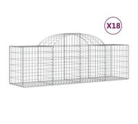 Paniers À Gabions Arqués 18 Pcs 200x50x60/80 Cm Fer Galvanisé Vidaxl Vidaxl